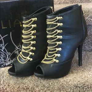Golden chain booties